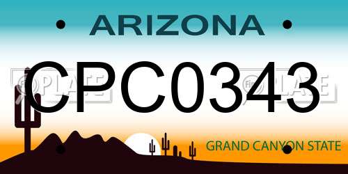 CPC0343 Arizona License Plate