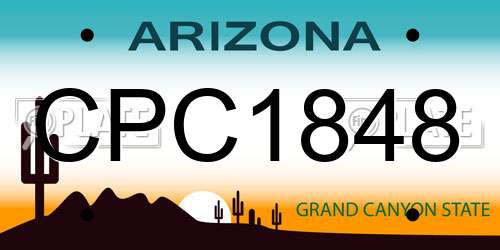 CPC1848 Arizona License Plate