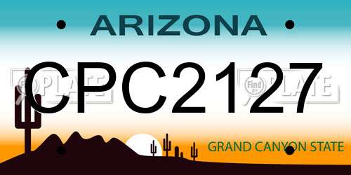 CPC2127 Arizona License Plate