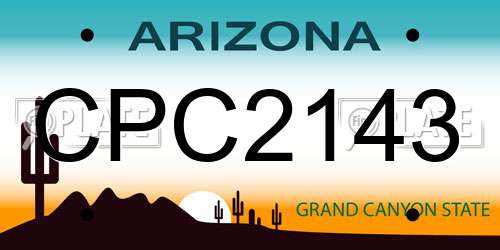 CPC2143 Arizona License Plate