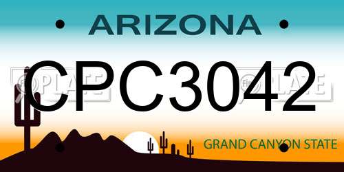 CPC3042 Arizona License Plate
