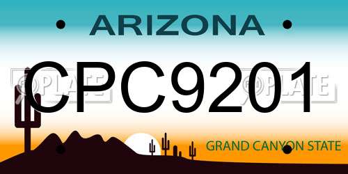 CPC9201 Arizona License Plate