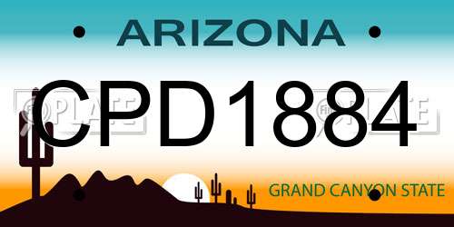 CPD1884 Arizona License Plate