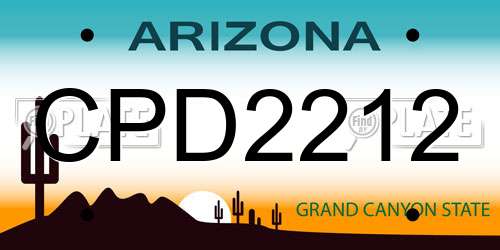 CPD2212 Arizona License Plate
