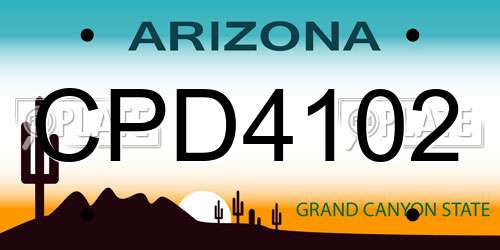 CPD4102 Arizona License Plate