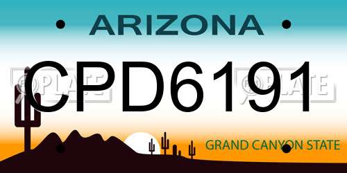 CPD6191 Arizona License Plate
