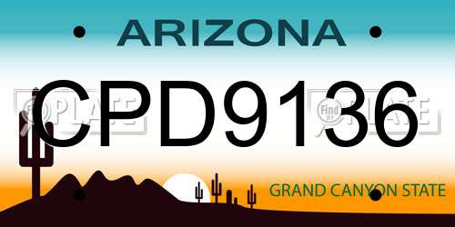 CPD9136 Arizona License Plate