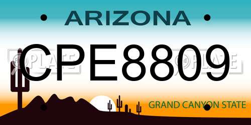 CPE8809 Arizona License Plate