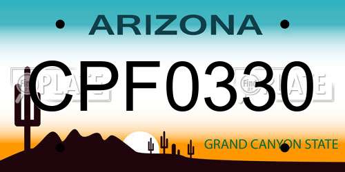 CPF0330 Arizona License Plate