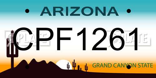 CPF1261 Arizona License Plate