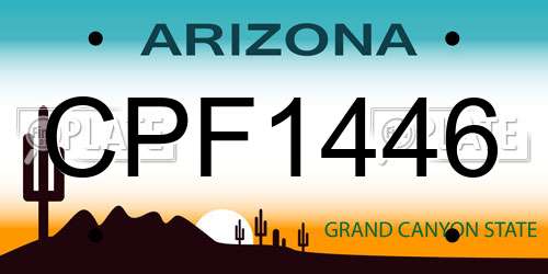 CPF1446 Arizona License Plate