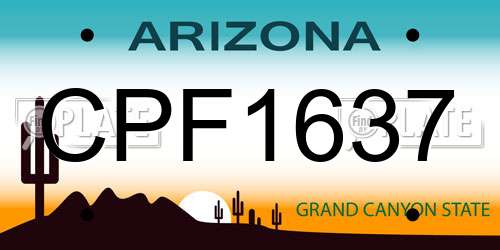 CPF1637 Arizona License Plate