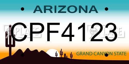 CPF4123 Arizona License Plate