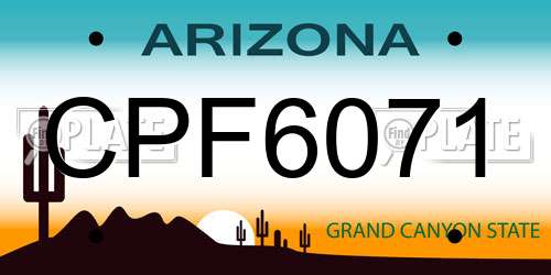 CPF6071 Arizona License Plate