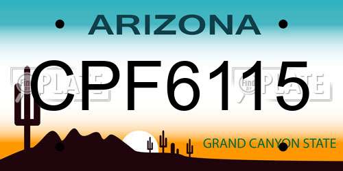 CPF6115 Arizona License Plate