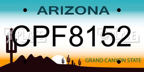 CPF8152 Arizona License Plate