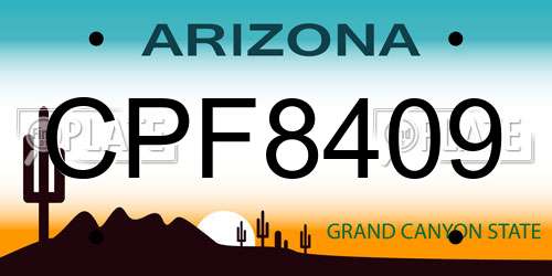 CPF8409 Arizona License Plate