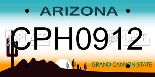 CPH0912 Arizona License Plate