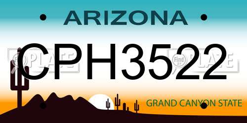 CPH3522 Arizona License Plate