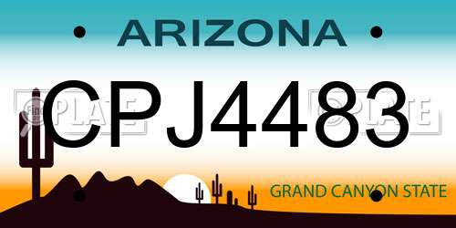 CPJ4483 Arizona License Plate