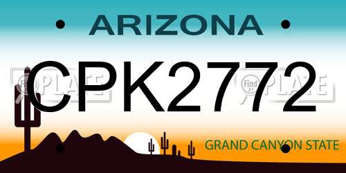 CPK2772 Arizona License Plate