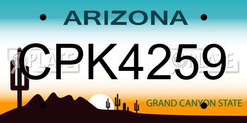 CPK4259 Arizona License Plate