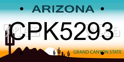 CPK5293 Arizona License Plate