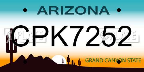 CPK7252 Arizona License Plate