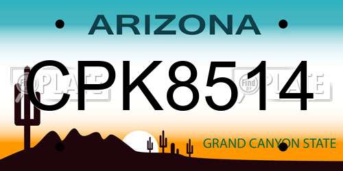 CPK8514 Arizona License Plate