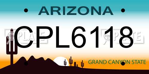 CPL6118 Arizona License Plate