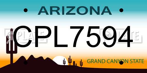 CPL7594 Arizona License Plate