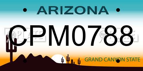 CPM0788 Arizona License Plate