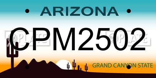 CPM2502 Arizona License Plate