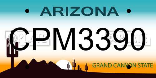 CPM3390 Arizona License Plate
