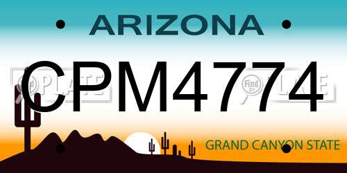 CPM4774 Arizona License Plate