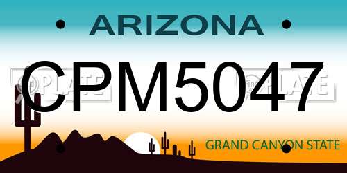 CPM5047 Arizona License Plate