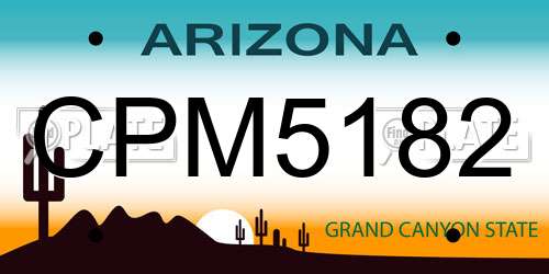CPM5182 Arizona License Plate