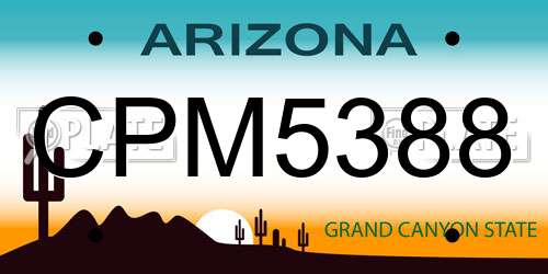 CPM5388 Arizona License Plate