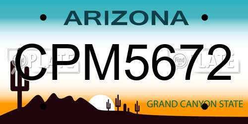 CPM5672 Arizona License Plate