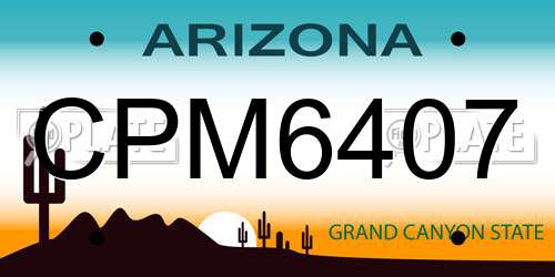 CPM6407 Arizona License Plate