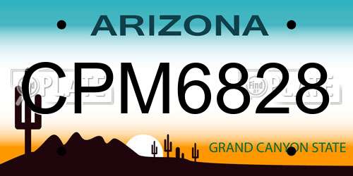 CPM6828 Arizona License Plate