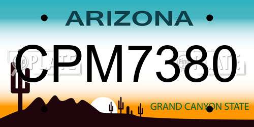 CPM7380 Arizona License Plate