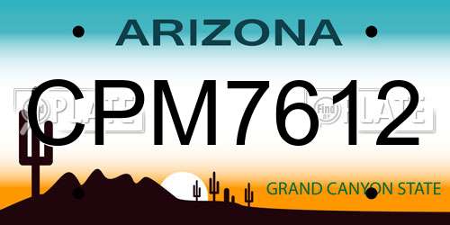 CPM7612 Arizona License Plate