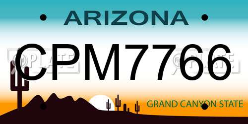 CPM7766 Arizona License Plate