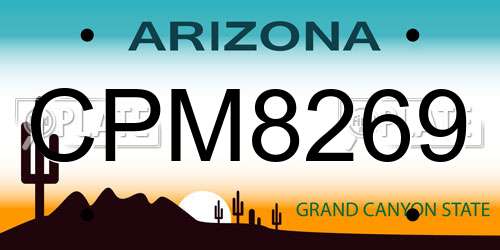 CPM8269 Arizona License Plate