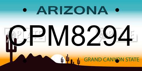 CPM8294 Arizona License Plate