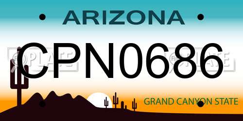 CPN0686 Arizona License Plate