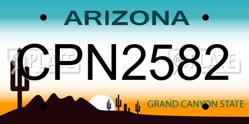 CPN2582 Arizona License Plate