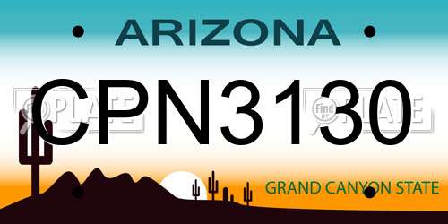 CPN3130 Arizona License Plate
