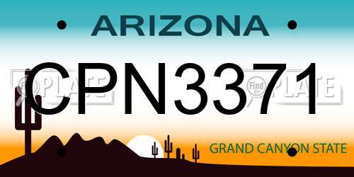 CPN3371 Arizona License Plate